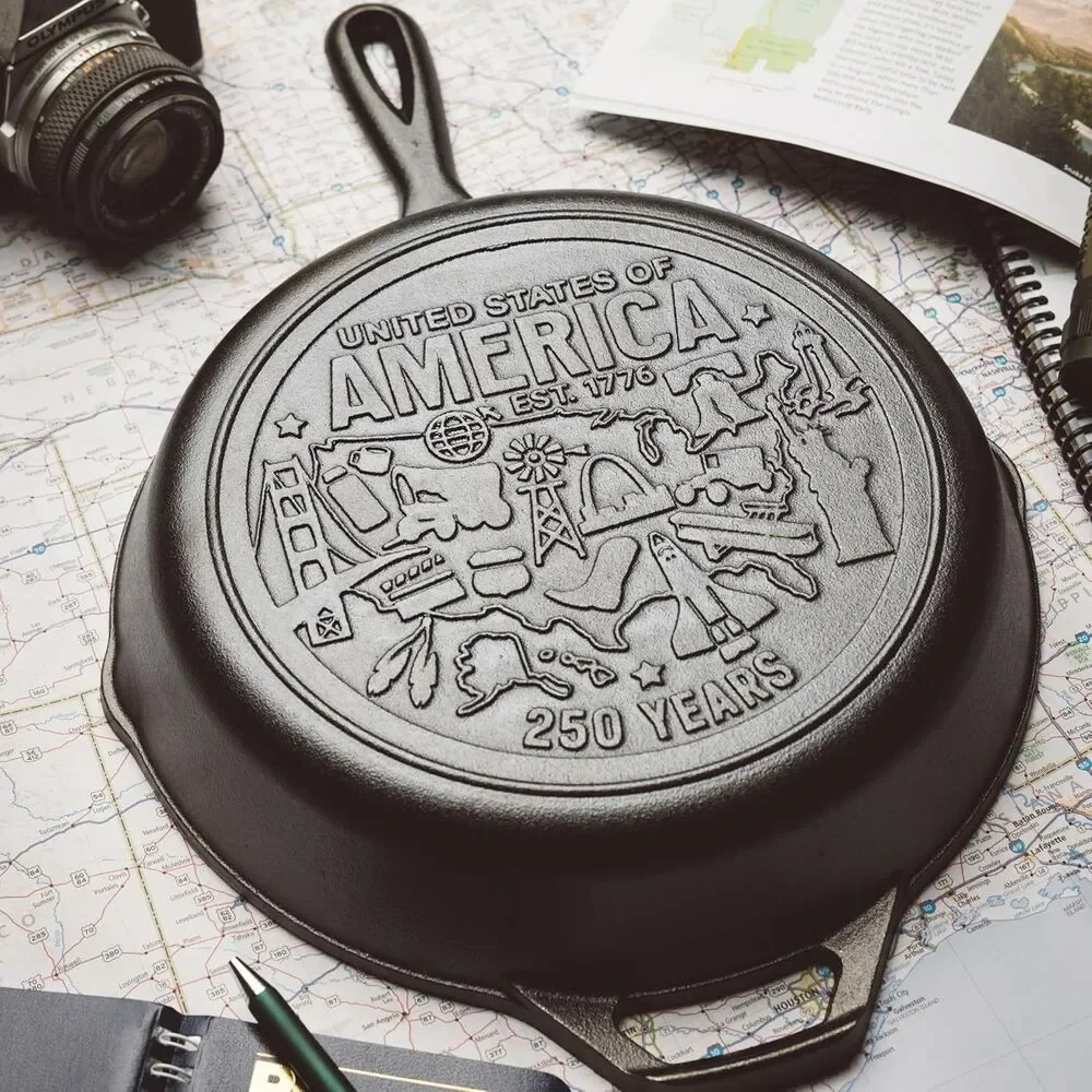Lodge L8SK3 10.25 inch Cast Iron Skillet 250th Anniversary Special Logo